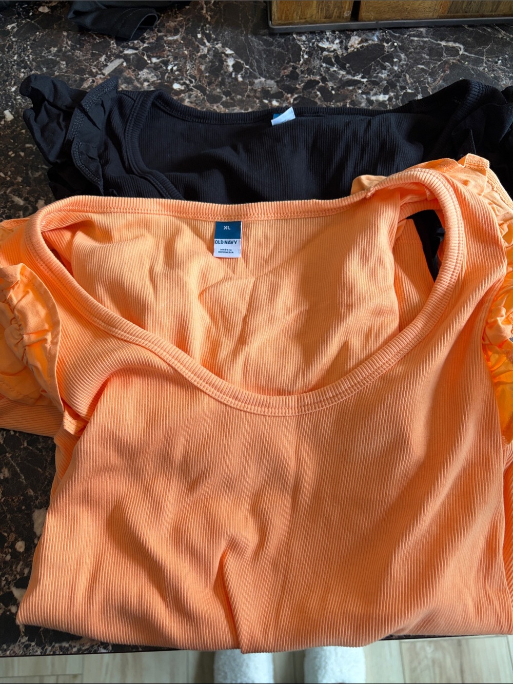 Old Navy Orange Ribbed Scoop-Neck Tank Top